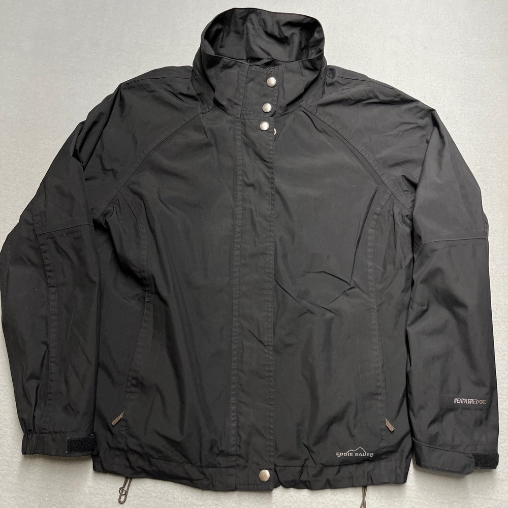 Eddie Bauer Weather Edge Waterproof Breathable Jacket Black XL Outdoor Active